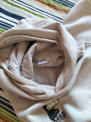 Felpa uomo beige con stampa