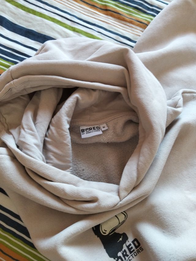 Felpa uomo beige con stampa