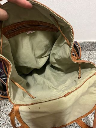 Zaino Vintage Pelle Tessuto Multicolor