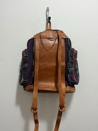 Zaino Vintage Pelle Tessuto Multicolor