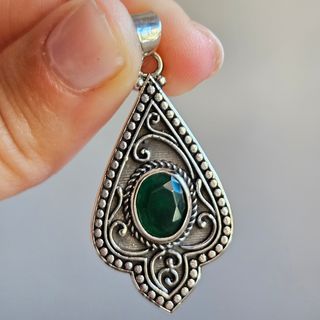 Colgante Plata 925 Esmeralda