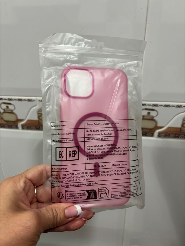 Funda iPhone 14/15 Plus Rosa y fucsia Translúcida