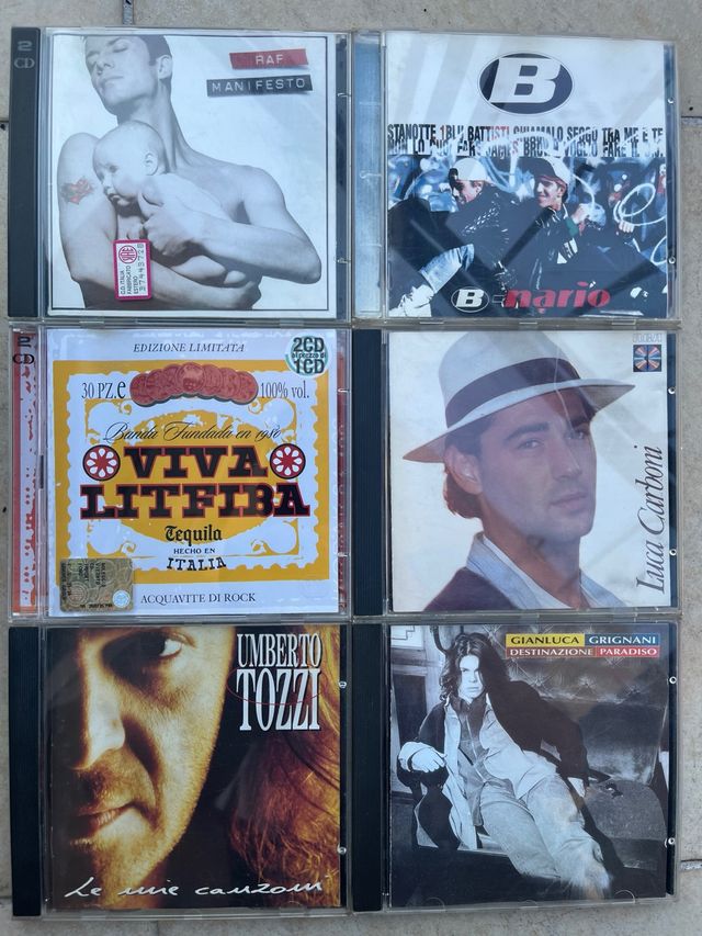 CD musicali: RAF, Litfiba, Tozzi, ,Grignani ecc