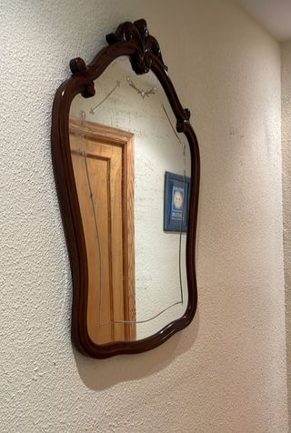 Espejo antiguo madera y cristal