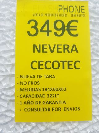Nevera Cecotec Blanca