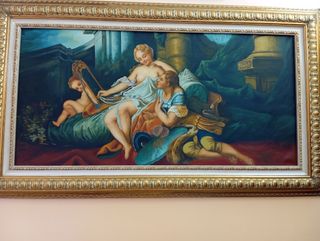 Quadro decorativo con cornice dorata