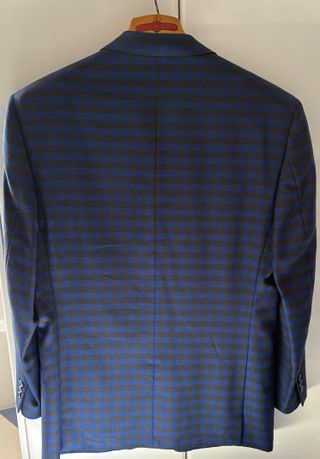 Chaqueta Versace V2 a cuadros azul y negro