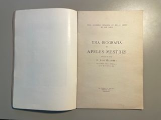Biografía de Apeles Mestres por Luis Masriera