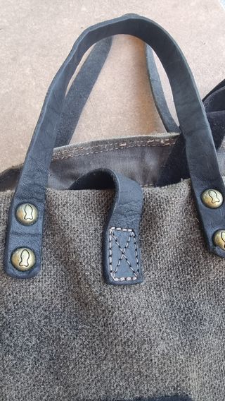 Borsa a sacco e pelle marrone Campomaggi