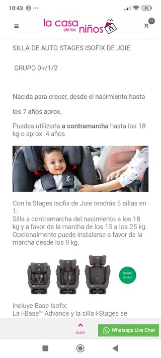 Silla Coche Joie Stages Isofix