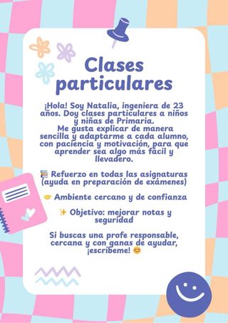 Clases particulares para niños/niñas de primaria