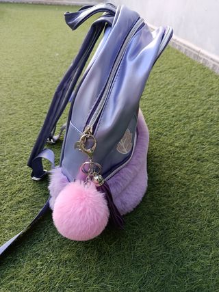 Mochila Frozen Elsa Peluche Lila