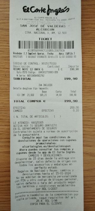 Xiaomi Redmi Note 12 Negro