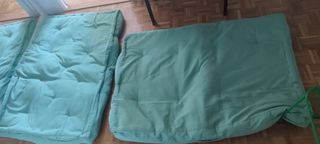 Futón verde agua. Puff. El precio es por los dos.