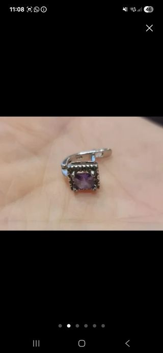 Pendientes Line Argent Morados Plata