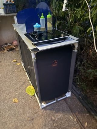 Mueble Cocina Camping Negro/Azul