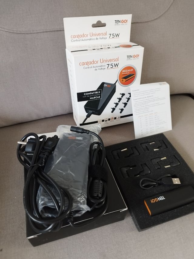 Cargador Universal ordenador Portátil 75W. TEN GO!