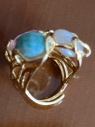 Anillo Perla y Piedras Semipreciosas