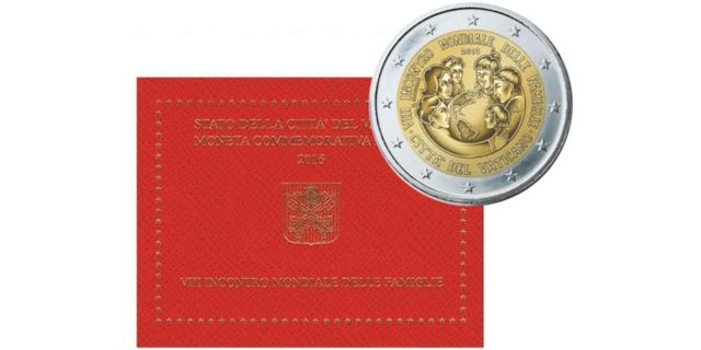 Moneda 2€ Vaticano 2015 Familias