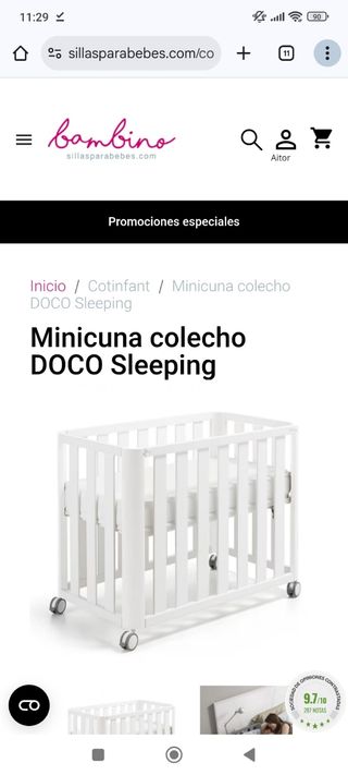 Minicuna colecho DOCO + colchón