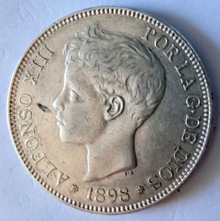 Moneda 5 Pesetas Alfonso XIII 1898