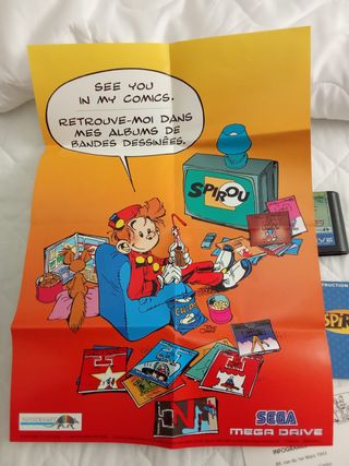 Mega Drive Spirou con Poster