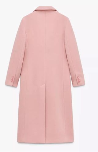 Abrigo Zara Cruzado Lana Rosa Talla S
