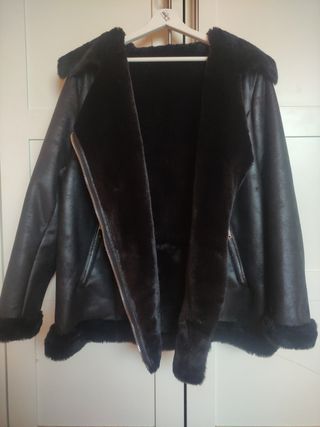 Abrigo Negro Violeta by Mango 