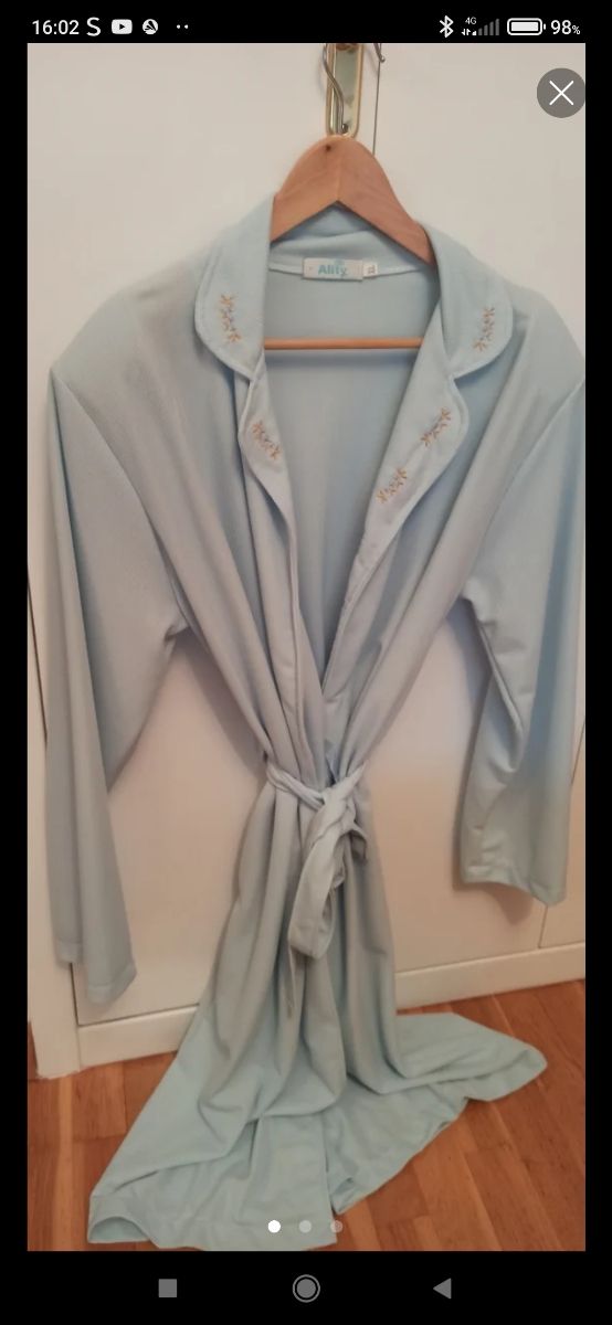 Bata de casa Ally azul talla XL