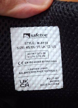 Botas de seguridad SafeToe Talla 45
