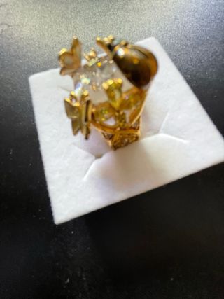 Anillo bisutería joya dorado 