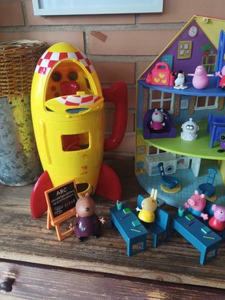 Casa y Coche Peppa Pig cohete y colegio