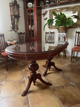 Mesa comedor madera maciza + 6 sillas