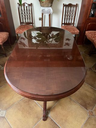 Mesa comedor madera maciza + 6 sillas