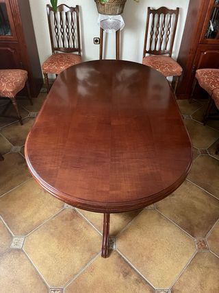 Mesa comedor madera maciza + 6 sillas
