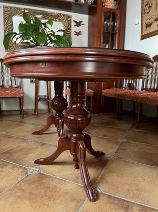 Mesa comedor madera maciza + 6 sillas