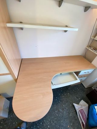 Escritorio de esquina madera y metal
