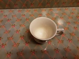 Taza Antigua San Claudio Porcelana Flores