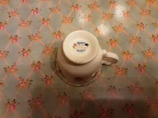 Taza Antigua San Claudio Porcelana Flores