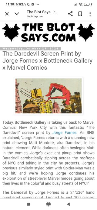 Daredevil art Jorge Fornes firmado
