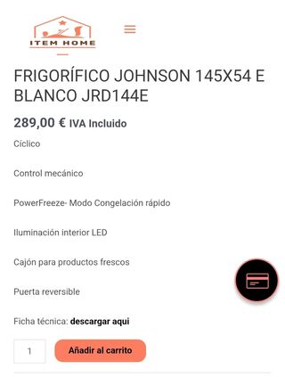 Frigorífico Johnson Blanco JRD144E
