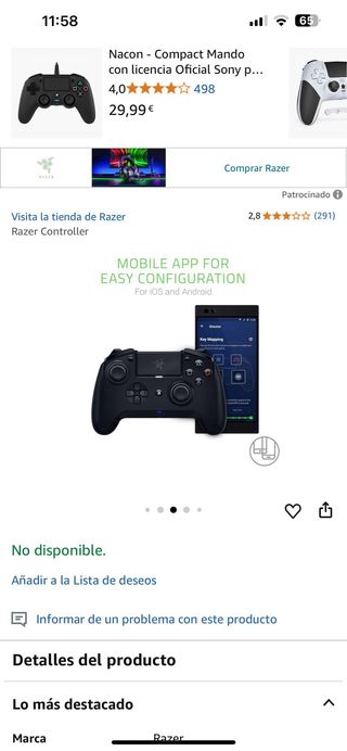 Mando Razer Raiju Tournament Edition Negro