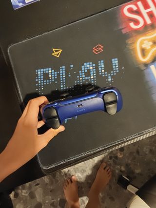 Mando PS5 Azul y Dorado con drift pero bien