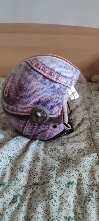 Casco de moto estilo denim