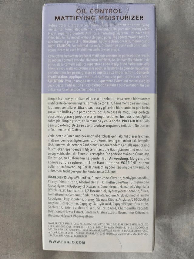 FOREO KIWI (CREMA HIDRATANTE MATIFICANTE Y POROS)