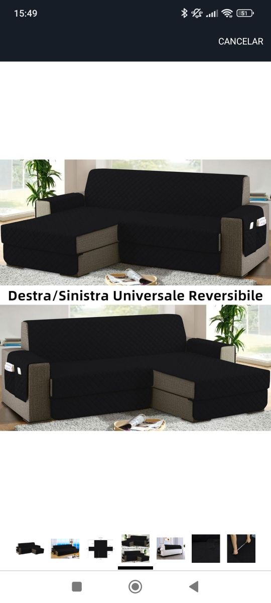 Funda protectora sofá impermeable chaise longue
