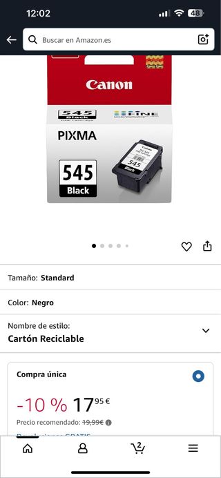 Canon PG-545 Tinta Negra Original