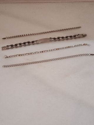 Lote 4 Pulseras Hombre de acero inoxidable