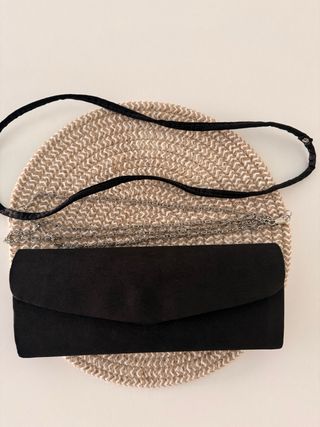 Bolso de fiesta negro satinado