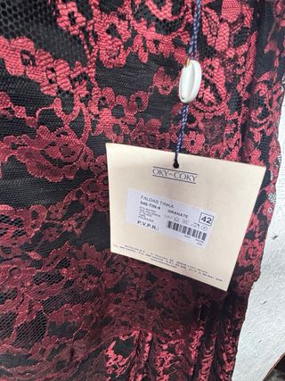 Falda Oky Coky Encaje Roja Talla 42